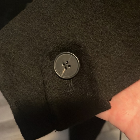 Ever New black pea coat Hand stitched, size 2 warm beautiful coat! Jane Felled - Picture 6 of 7